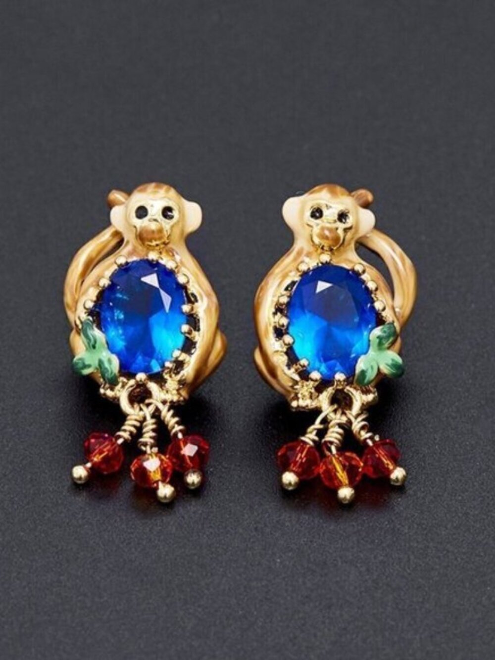 Les NEREIDES  Monkey crystal Stud